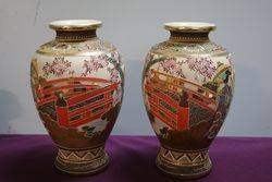 Pair Of Early 20th Century Satsuma Vases  