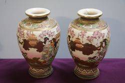 Pair Of Early 20th Century Satsuma Vases  