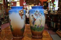 Pair Of English China Vases C1910  