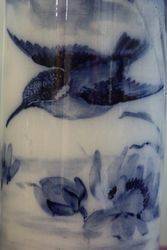 Pair Of Late 19th Century Flow Blue Bird Vases  