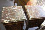 Pair Of Late 19th Century French Walnut Marble Top Bedside Cabinets