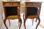 Pair Of Late 19th Century French Walnut Marble Top Bedside Cabinets