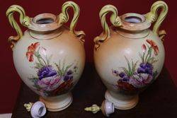 Pair Of Late 19th Century Porcelain Covered Vases Austrians C1900