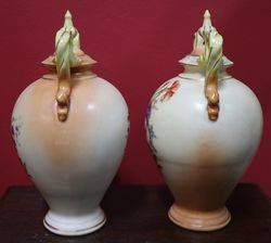 Pair Of Late 19th Century Porcelain Covered Vases Austrians C1900