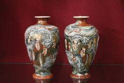 Pair Of Late 19th Century Satsuma Vases