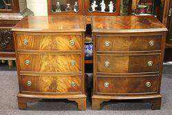 Pair Of Mahogany Bedside Cabinets with 3 Drawers 