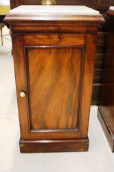 Pair Of Marble Topped Mahogany Pot Cupboards C186070