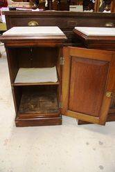 Pair Of Marble Topped Mahogany Pot Cupboards C186070