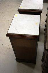 Pair Of Marble Topped Mahogany Pot Cupboards C186070