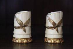 Pair Of Royal Worcester Bamboo Vase 