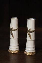 Pair Of Royal Worcester Bamboo Vase 