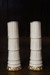 Pair Of Royal Worcester Bamboo Vase 