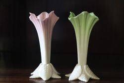 Pair Of Royal Worcester Leaf Vase C1904 