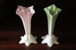 Pair Of Royal Worcester Leaf Vase C1904 