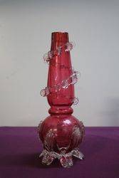 Pair Of Ruby Glass Vase 