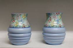 Pair Of Shelley Melody China Vases C1930