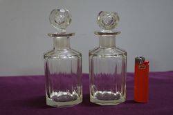 Pair Of Small Cut Glass Decanter 