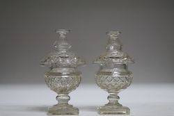 Pair Of Stunning C19th Cut Glass Covered Bowls 