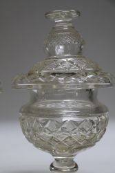 Pair Of Stunning C19th Cut Glass Covered Bowls 