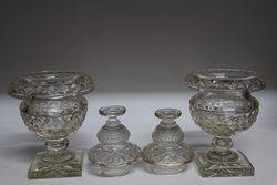 Pair Of Stunning C19th Cut Glass Covered Bowls 