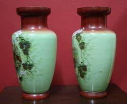 Pair of 19th Century Opaline Glass Vases 