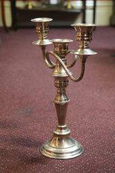 Pair of 20th Century Triple Arm Silver Plated Candelabra 