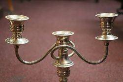 Pair of 20th Century Triple Arm Silver Plated Candelabra 