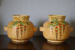 Pair of Art Deco Crown Devon Vases C1930and39s  