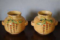Pair of Art Deco Crown Devon Vases C1930and39s  