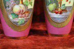 Pair of Early C19th Hand Painted Porcelain Vases 