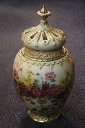 Pair of Large Royal Worcester Potpourri Vases