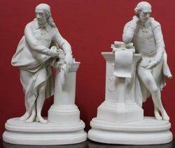 Pair of Parian Figures Shakespeare and Milton