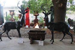 Pair of Quality Bronze Deer Garden Figures