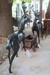 Pair of Quality Bronze Deer Garden Figures