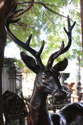 Pair of Quality Bronze Deer Garden Figures