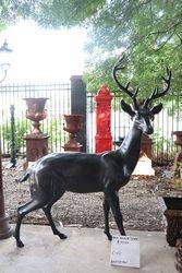 Pair of Quality Bronze Deer Garden Figures