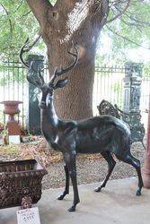 Pair of Quality Bronze Deer Garden Figures