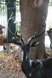 Pair of Quality Bronze Deer Garden Figures