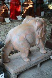 Pair of Tiger Eye Marble Elephant Garden Statues 