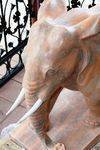 Pair of Tiger Eye Marble Elephant Garden Statues 