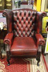 Pair of WingBack Leather Covered Armchairs