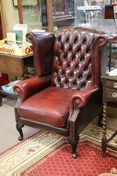 Pair of WingBack Leather Covered Armchairs