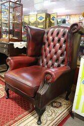 Pair of WingBack Leather Covered Armchairs