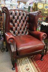 Pair of WingBack Leather Covered Armchairs