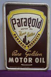 Paragold Motor Oil Tin Advertising Sign 