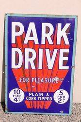 Park Drive Cigarettes Enamel Advertising Sign