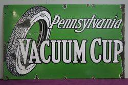 Pennsylvania Vacuum Cup Tyre Enamel Advertising Sign 