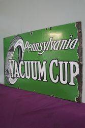 Pennsylvania Vacuum Cup Tyre Enamel Advertising Sign 