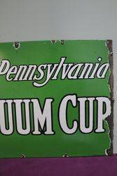 Pennsylvania Vacuum Cup Tyre Enamel Advertising Sign 