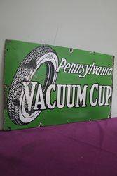 Pennsylvania Vacuum Cup Tyre Enamel Advertising Sign 